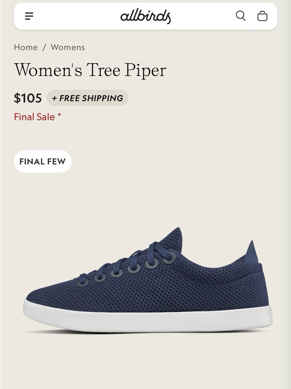 Allbirds Tree Pipers , Moonrise women’s 10 navy blue - Picture 9 of 13
